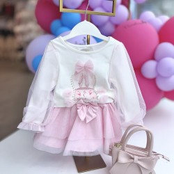 Caramelo Kids AW25 Girls Pink Snow Globe skirt set 3453102 Caramelo Kids AW25 Girls Pink Snow Globe skirt set 3453102