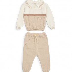 Caramelo Kids AW25 Boys Mink Knitted Tracksuit 2050183 Caramelo Kids AW25 Boys Mink Knitted Tracksuit 2050183