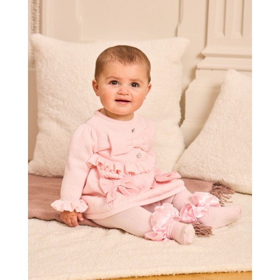 Caramelo Kids AW25 Girls Pink Knitted Dress 2050181 Caramelo Kids AW25 Girls Pink Knitted Dress 2050181