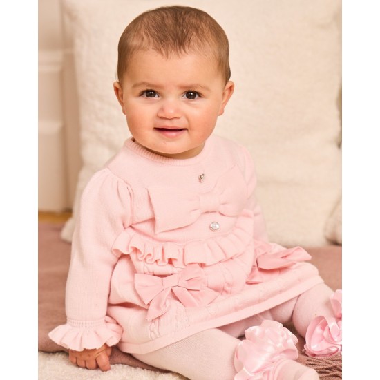 Caramelo Kids AW25 Girls Pink Knitted Dress 2050181 Caramelo Kids AW25 Girls Pink Knitted Dress 2050181