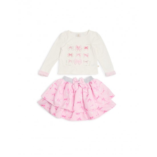 Caramelo Kids AW25 Girls Pink Pretty in Print skirt set 3453105