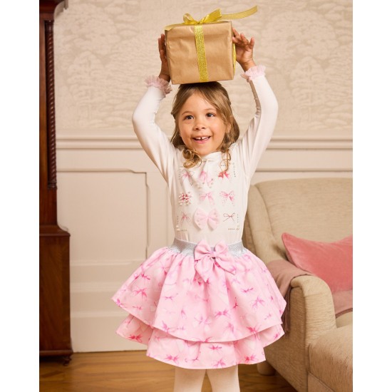 Caramelo Kids AW25 Girls Pink Pretty in Print skirt set 3453105