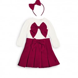 Caramelo Kids AW25 Girls Red Bow Skirt Set 0353237 Caramelo Kids AW25 Girls Red Bow Skirt Set 0353237