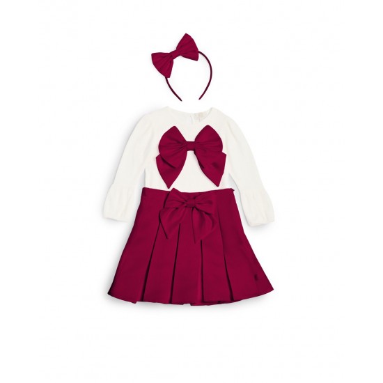 Caramelo Kids AW25 Girls Red Bow Skirt Set 0353237 Caramelo Kids AW25 Girls Red Bow Skirt Set 0353237