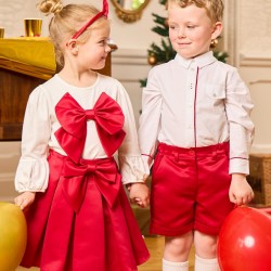 Caramelo Kids AW25 Girls Red Bow Skirt Set 0353237