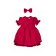 Caramelo Kids AW25 Girls Red Bow Party Dress 0321243 Caramelo Kids AW25 Girls Red Bow Party Dress 0321243