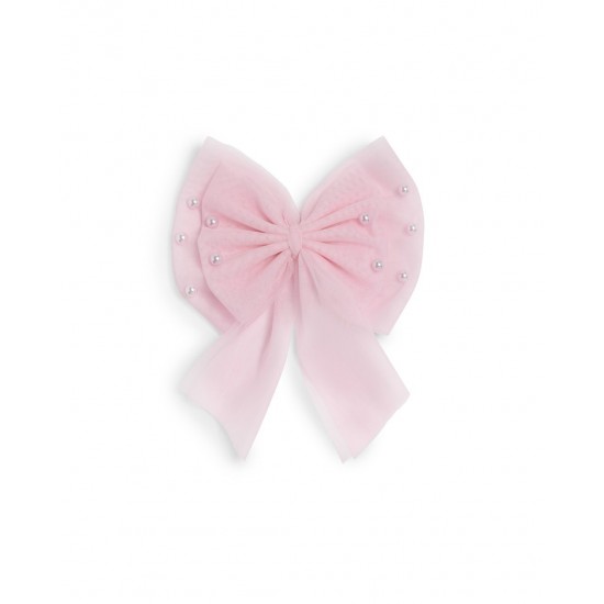 Caramelo Kids AW25 Girls Pink Pearl Hair Bow with Alligator clip 349757