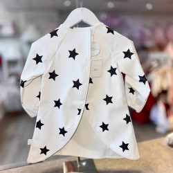 White with Navy Star Coveralls