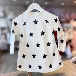 White with Navy Star Coveralls