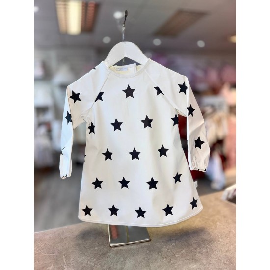 White with Navy Star Coveralls