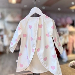White with Pink Hearts Coveralls