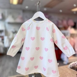 White with Pink Hearts Coveralls
