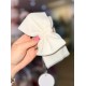 White Velour Bow Headband