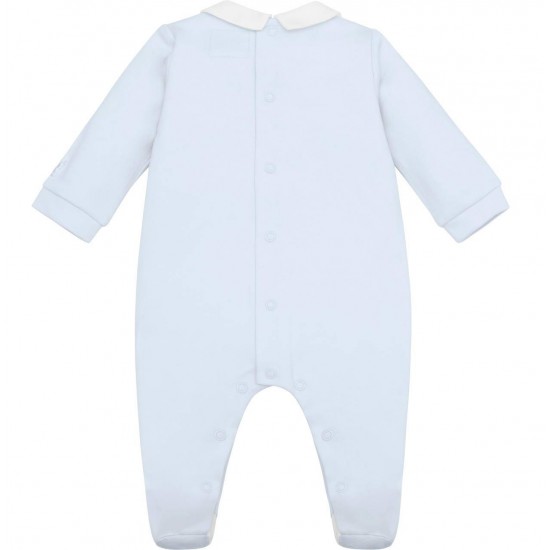 Emile et Rose AW25 Pale Blue Velour All in One front pleats with buttons and collar 2618PB