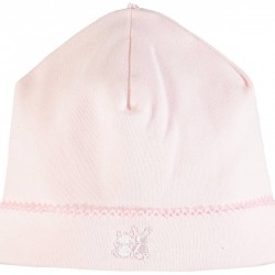 Emile et Rose Pale Pink Interlock pull on Hat with picot edge 4742PP