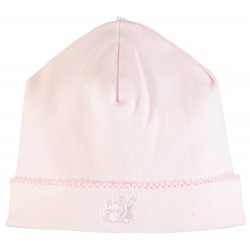 Emile et Rose Pale Pink Interlock pull on Hat with picot edge 4742PP Emile et Rose Pale Pink Interlock pull on Hat with picot edge 4742PP