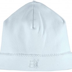 Emile et Rose Pale Blue Interlock pull on Hat with picot edge 4742PB