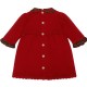 Emile et Rose AW25 Girls Red Knitted Dress with tartan collar, pretty hems and Tights 8475RD Emile et Rose AW25 Girls Red Knitted Dress with tartan collar, pretty hems and Tights 8475RD