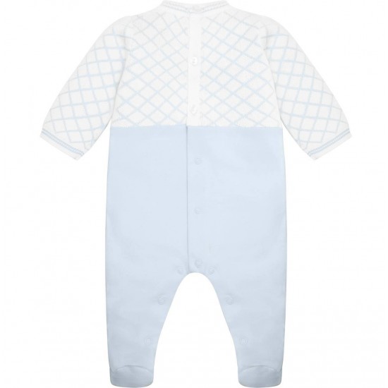 Emile et Rose AW25 Pale Blue All in One with knit top and teddy applique 2634PB Emile et Rose AW25 Pale Blue All in One with knit top and teddy applique 2634PB