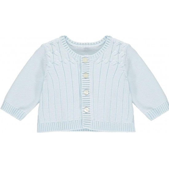 Emile et Rose AW25 Pale Blue 2Pc interlock All in One with bear emb and cable Cardi 1950PB Emile et Rose AW25 Pale Blue 2Pc interlock All in One with bear emb and cable Cardi 1950PB