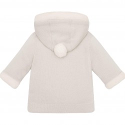 Emile et Rose AW25 Knitted Jacket, fur hood, sleeve trim and pom-pom 9332ST Emile et Rose AW25 Knitted Jacket, fur hood, sleeve trim and pom-pom 9332ST