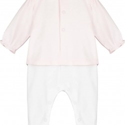 Emile et Rose AW25 Girls Pale Pink Interlock All in one with collar & headband 1979PP