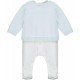 Emile et Rose AW25 Pale Blue 2Pc interlock All in One with bear emb and cable Cardi 1950PB Emile et Rose AW25 Pale Blue 2Pc interlock All in One with bear emb and cable Cardi 1950PB