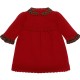 Emile et Rose AW25 Girls Red Knitted Dress with tartan collar, pretty hems and Tights 8475RD Emile et Rose AW25 Girls Red Knitted Dress with tartan collar, pretty hems and Tights 8475RD