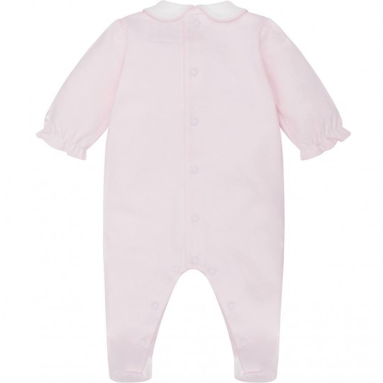 Emile et Rose AW25 Girls Pale Pink Interlock All in one with collar,emb bunnies and Hat 2630PP Emile et Rose AW25 Girls Pale Pink Interlock All in one with collar,emb bunnies and Hat 2630PP