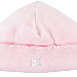 Emile et Rose Pale Pink Velour pull on Hat with picot edge 4756PP
