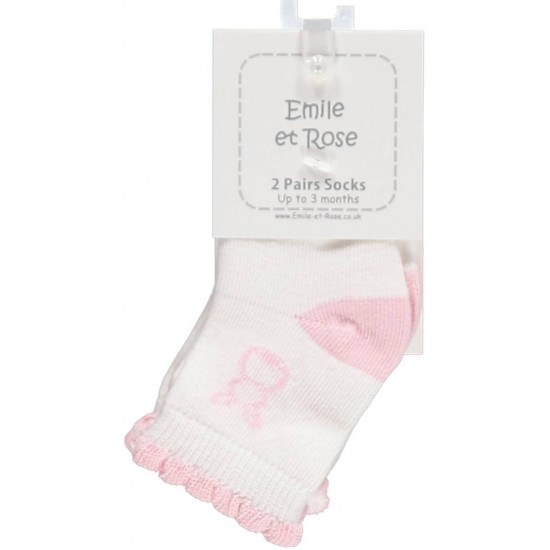 Emile et Rose Pink socks 2 pairs 4621PP Emile et Rose Pink socks 2 pairs 4621PP