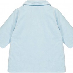 Emile et Rose AW25 Pale Blue Velour double breasted Coat with Pockets 9325PB