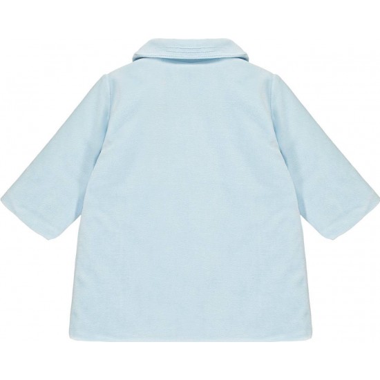 Emile et Rose AW25 Pale Blue Velour double breasted Coat with Pockets 9325PB
