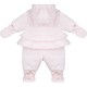Emile et Rose AW25 Girls Pink Winter Pramsuit with detachable mittens and booties 2525PP