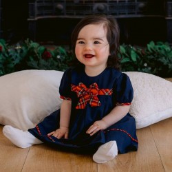Emile et Rose AW25 Navy Baby Girl Party dress and Tights Set 8447NV Emile et Rose AW25 Navy Baby Girl Party dress and Tights Set 8447NV