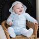 Emile et Rose AW25 Pale Blue Baby Boys Knit Zip Up Jacket 9288PB