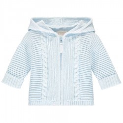 Emile et Rose AW25 Pale Blue Baby Boys Knit Zip Up Jacket 9288PB