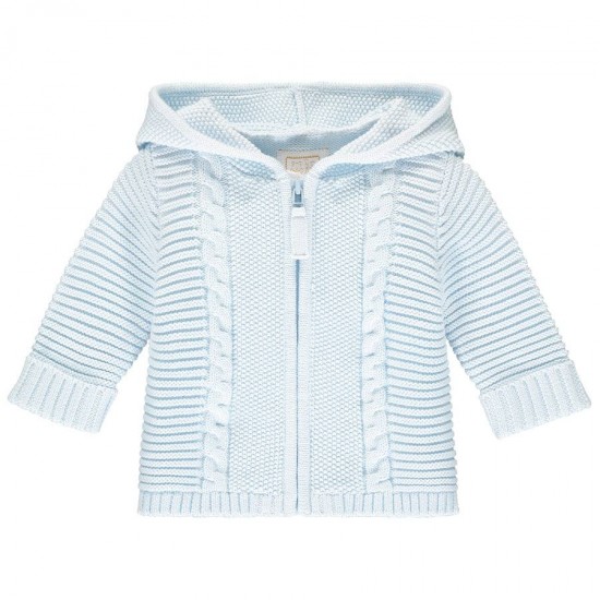 Emile et Rose AW25 Pale Blue Baby Boys Knit Zip Up Jacket 9288PB