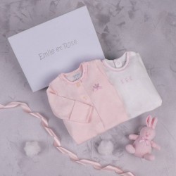 Emile et Rose AW25 Pink Baby Girls Gift Set with All in One, Body vest and Toy 4234PP