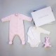 Emile et Rose AW25 Pink Baby Girls Gift Set with All in One, Body vest and Toy 4234PP Emile et Rose AW25 Pink Baby Girls Gift Set with All in One, Body vest and Toy 4234PP