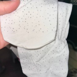 Girls Nylon Fashion Tights 2 pairs: plain white and white with silver glittery dots