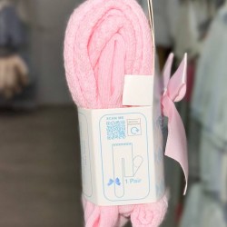 Girls Pink Satin Bow Tights 