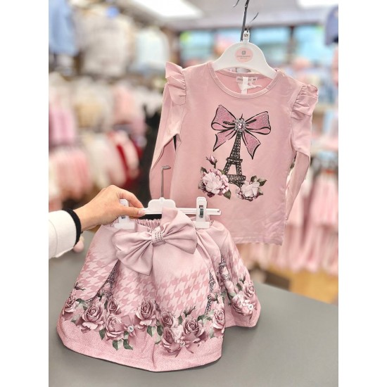 Gio Bambini AW25 Girls pink skirt set YG-14 Gio Bambini AW25 Girls pink skirt set YG-14