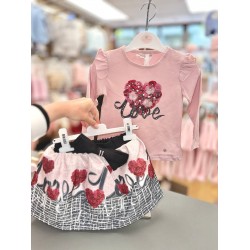 Gio Bambini AW25 Girls pink/black skirt set YG-16 Gio Bambini AW25 Girls pink/black skirt set YG-16