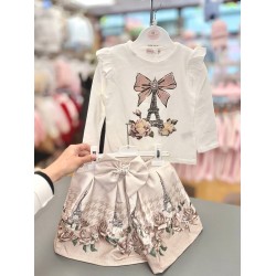Gio Bambini AW25 Girls cream skirt set YG-14 Gio Bambini AW25 Girls cream skirt set YG-14