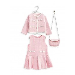 Gio Bambini AW25 Girls Pink pinafore, jacket and bag set CW123