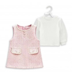Gio Bambini AW25 Girls Pink tweed dress and Shirt Set AL509 Gio Bambini AW25 Girls Pink tweed dress and Shirt Set AL509
