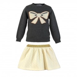 Miranda AW25 0248J Girls Cream Sweater and Skirt Set Miranda AW25 0248J Girls Cream Sweater and Skirt Set