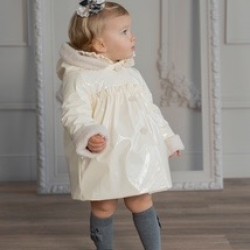 Miranda AW25 0159-A Baby Girls Cream Coat