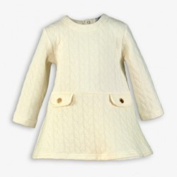 Miranda AW25 0147V Baby Girls Cream Wool Dress Miranda AW25 0147V Baby Girls Cream Wool Dress